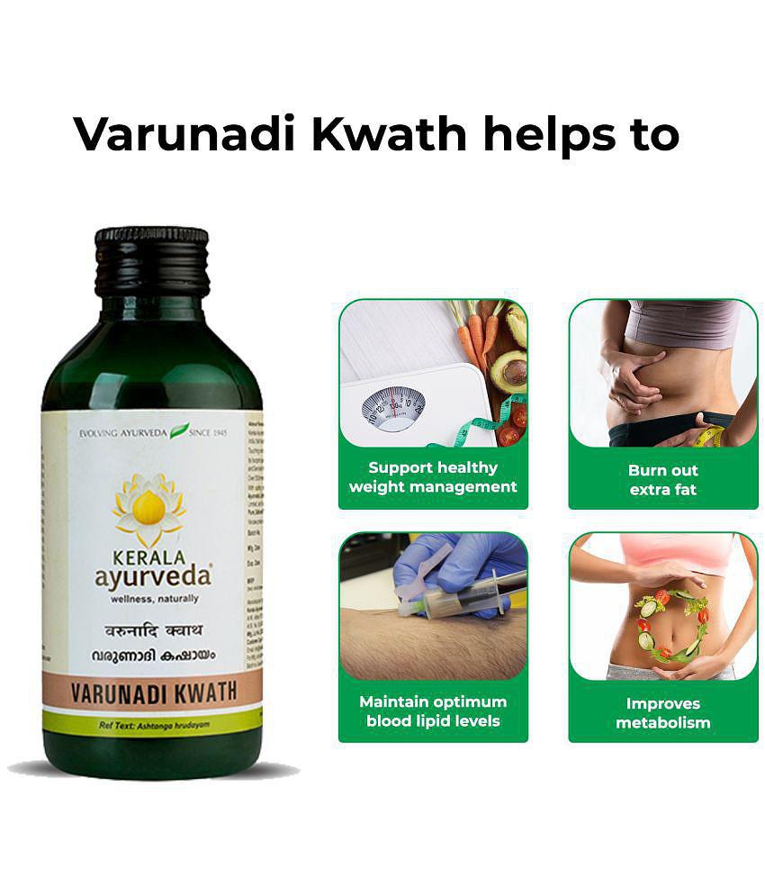 Kerala Ayurveda Varunadi Kwath 200ml, Herbal Weight Management Syrup, Improved Fat Metabolism, Metabolism Booster, Fat burner, 100% Ayurvedic