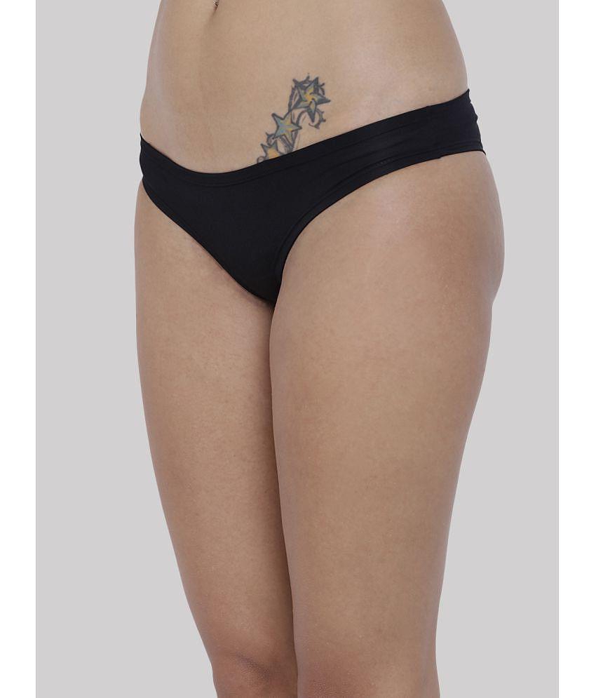 Trendy Men BASIICS By La Intimo - Black BCPSS02 Polyester Solid Womens Hipster ( Pack of 1 ) - N
