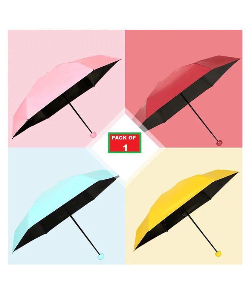 New Men Stylish Capsule Mini Travel Umbrella 4 fold Compact Umbrella - Maroon 2025 at ShopCircui