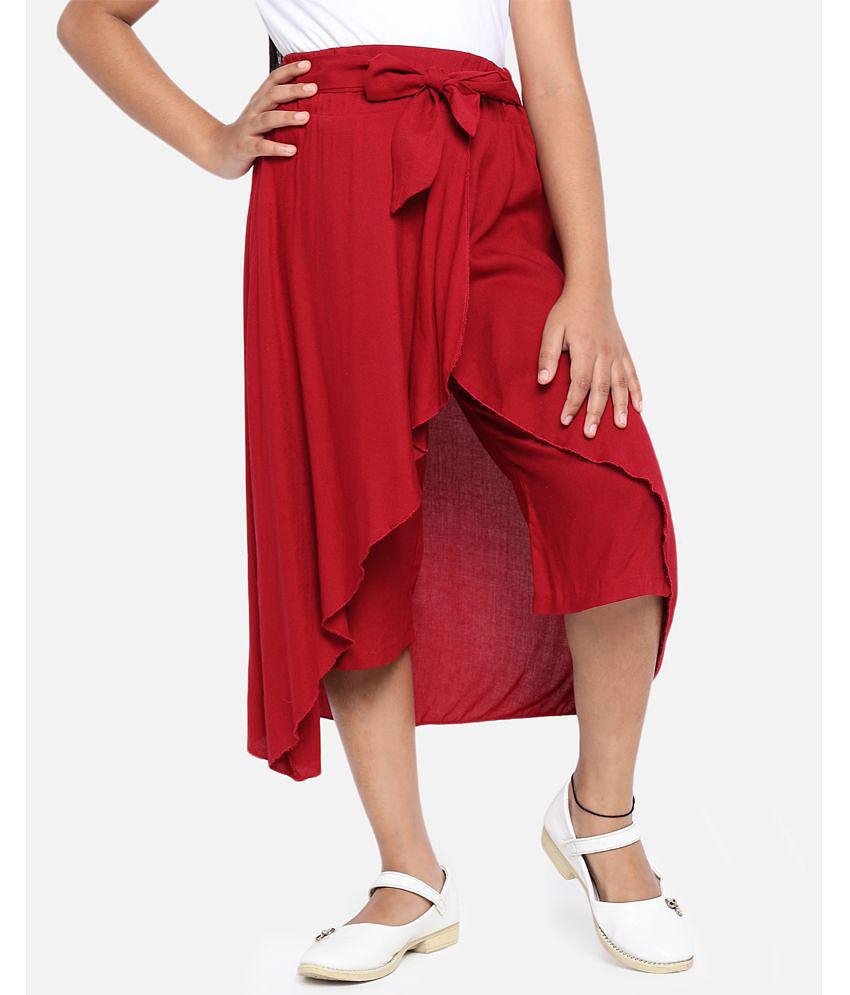 New Men ADDYVERO Solid Girls Flared Maroon Skirt - None 2025 at ShopCircuit | ONDC