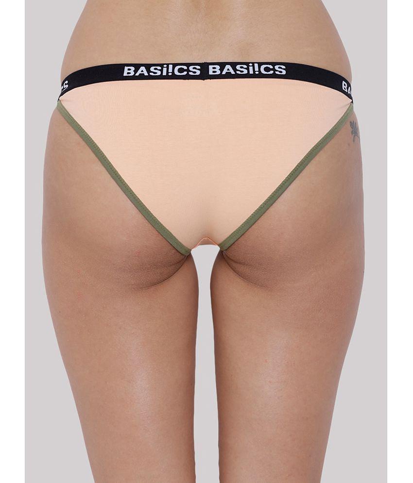 Affordable Men BASIICS By La Intimo - Beige BCPBR09 Cotton Lycra Solid Womens Bikini ( Pack of 1