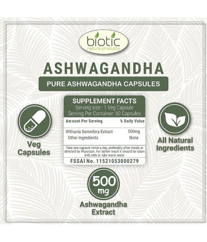 Biotic Ashwagandha Capsules and Shatavari Capsule 120 no.s Pack of 2