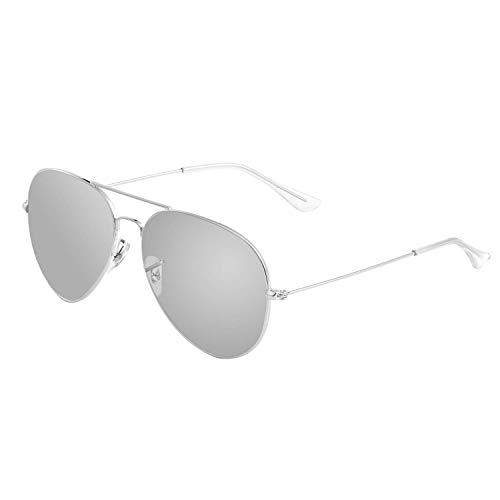 Bio-th Polarized Aviator Sunglasses for Unisex UV Protection Metal Mirror Frame