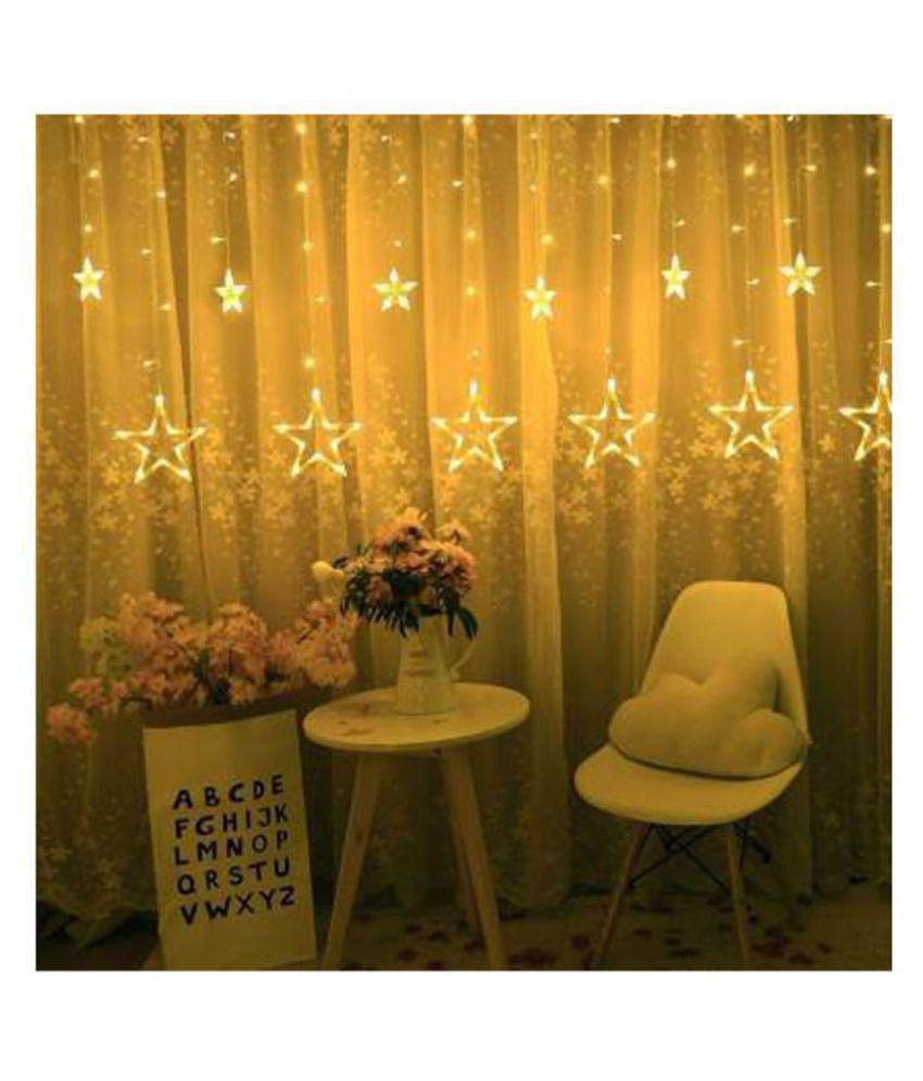 TANZILIGHT Star Led Light 12 Stars String Lights Yellow - Yellow