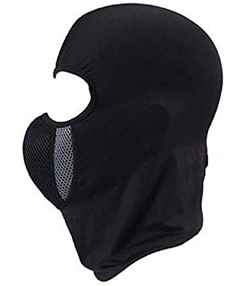 HORSE FIT Full Cover face Mask for Men Pro Breathable Mesh Bike riding Balaclava Soft Cotton 3 Layer Protection Anti Dust pollution 4 way stretch Reusable Under Helmet (Mask-Full-Black-Grey-