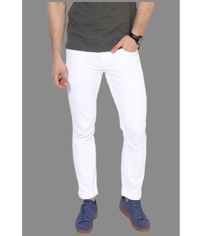 HALOGEN - White Denim Skinny Fit Men's Jeans ( Pack of 1 ) - None