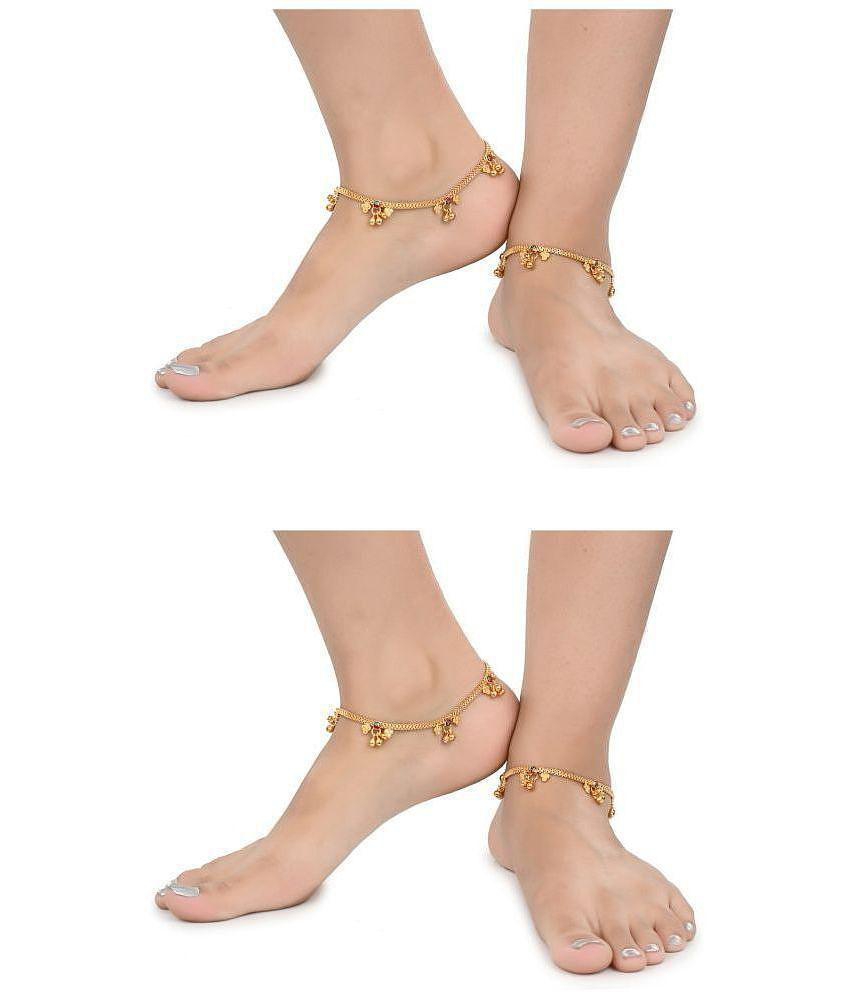 Stylish Men AanyaCentric - Gold Anklets ( Pack of 2 ) - Gold 2025 at ShopCircuit | ONDC
