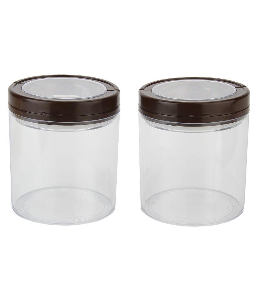 Jaypee Plus Seal It Plastic Tea/Coffee/Sugar Container Set of 2 750 mL - Brown