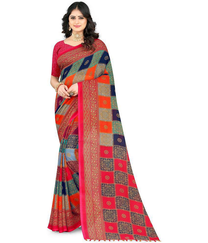 LEELAVATI - Multicolor Georgette Saree With Blouse Piece ( Pack of 1 ) - Multicolor