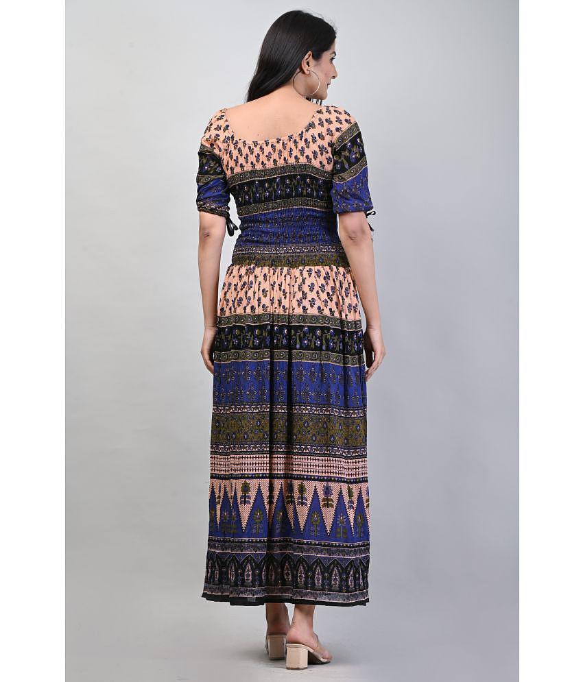 Modern Men Frionkandy - Blue Rayon Women''s A-line Dress ( Pack of 1 ) - None 2025 at ShopCircui