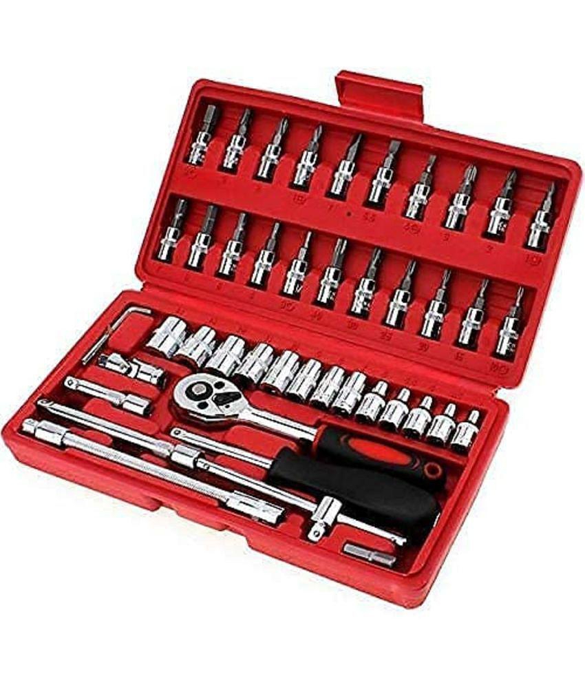 OKASTA-46pcs Socket Wrench Screwdriver Hand Tool Kit