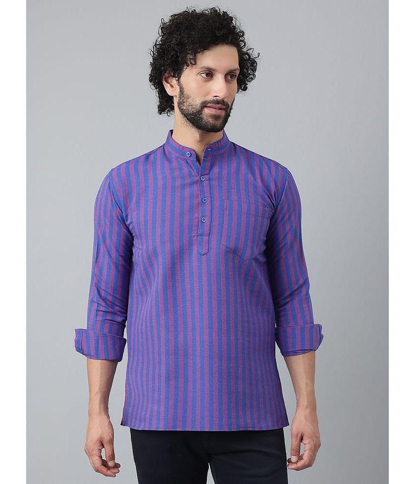 KLOSET By RIAG - Purple Cotton Men's Shirt Style Kurta ( Pack of 1 ) - None