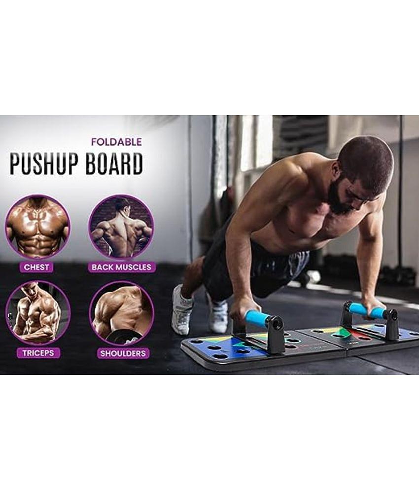 HSP ENTERPRISES  Pushup Board with 14-in-one Muscle Toning System, Multifunctional Colour Coded Foldable Push up Board  With Adjustable Hand Grip with Smart Counter | Resistance (10KG - 60KG