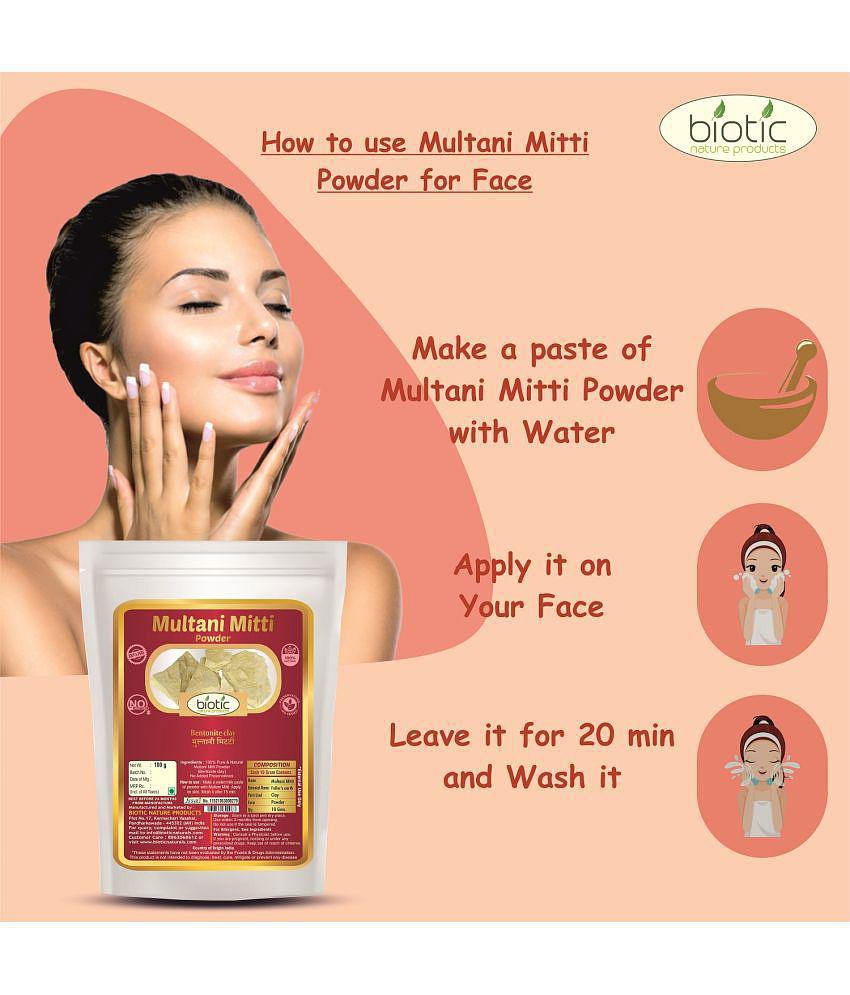 Biotic Multani Mitti Powder (Fuller’s Earth/Calcium Bentonite Clay) 100 gm