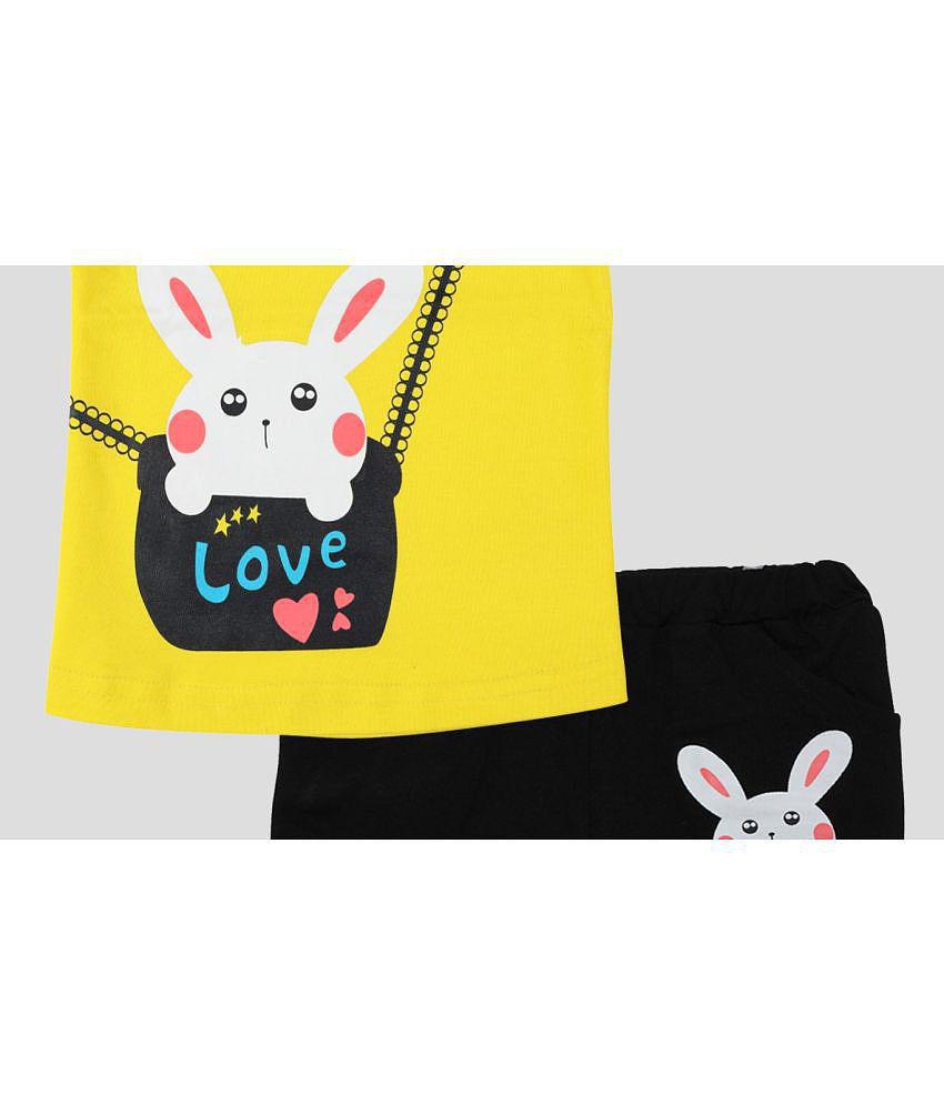 Stylish Men CATCUB - Yellow Cotton Girls Top With Shorts ( Pack of 1 ) - None 2025 at ShopCircui