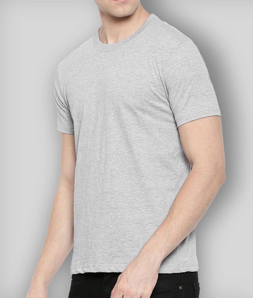 Stylish Men SKYRISE - Grey Cotton Slim Fit Mens T-Shirt ( Pack of 1 ) - None 2025 at ShopCircuit