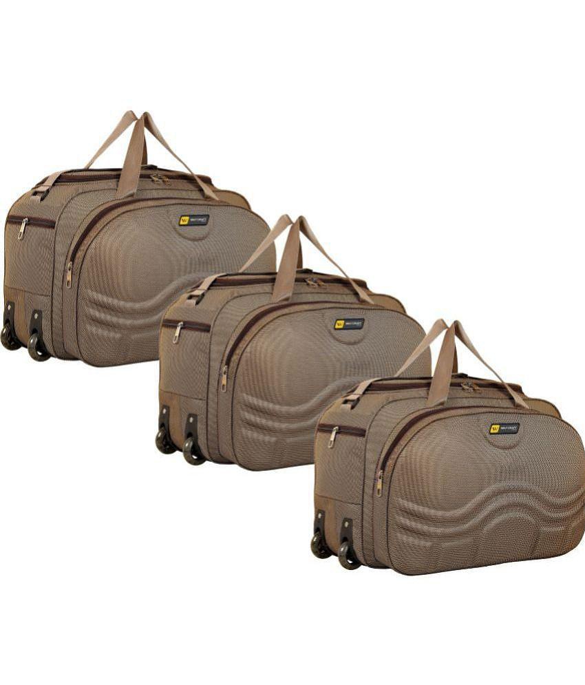 Waycraft - 55 Ltrs Brown Polyester Duffle Trolley - L