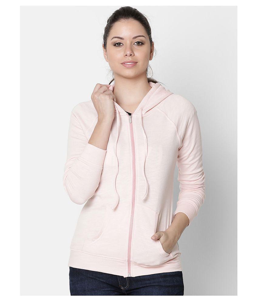 Rute Cotton - Fleece Pink Hooded Sweatshirt - M