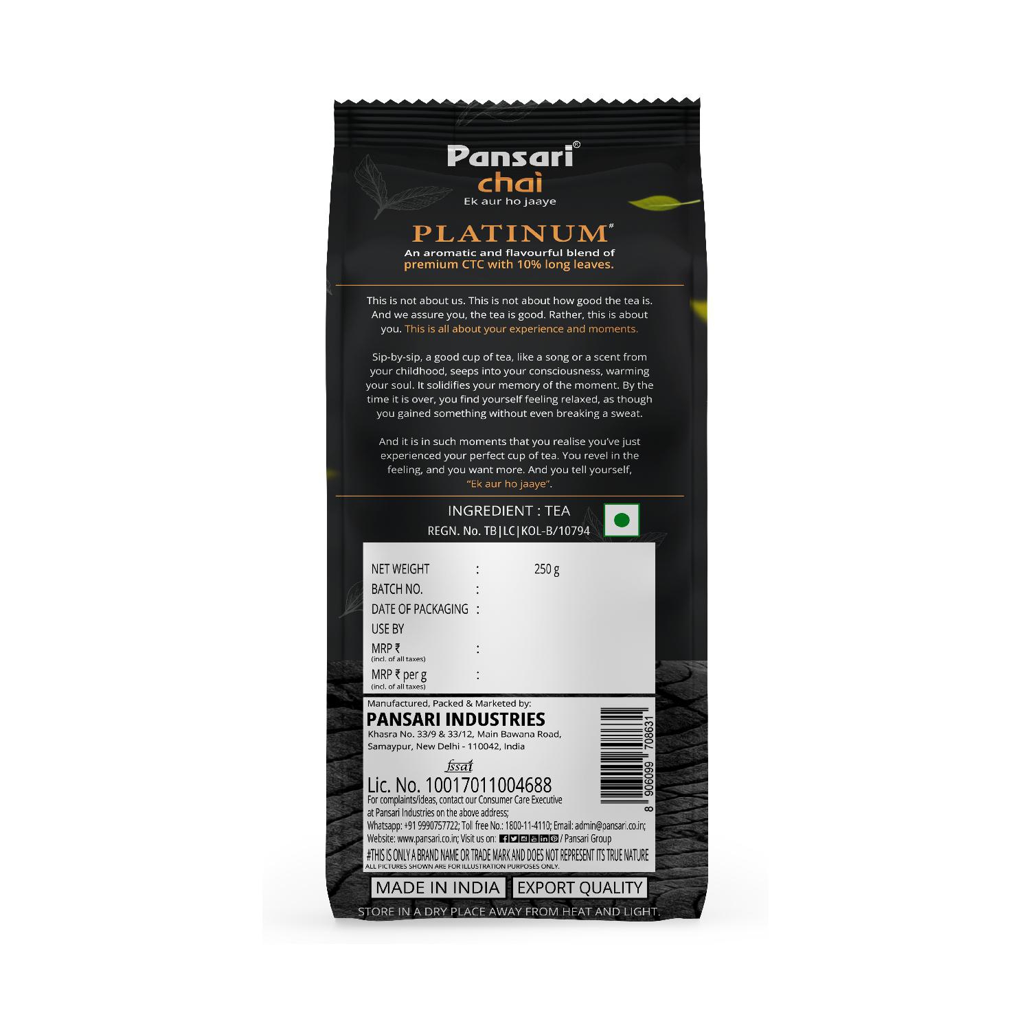 PANSARI CHAI - PLANTINUM 250 G