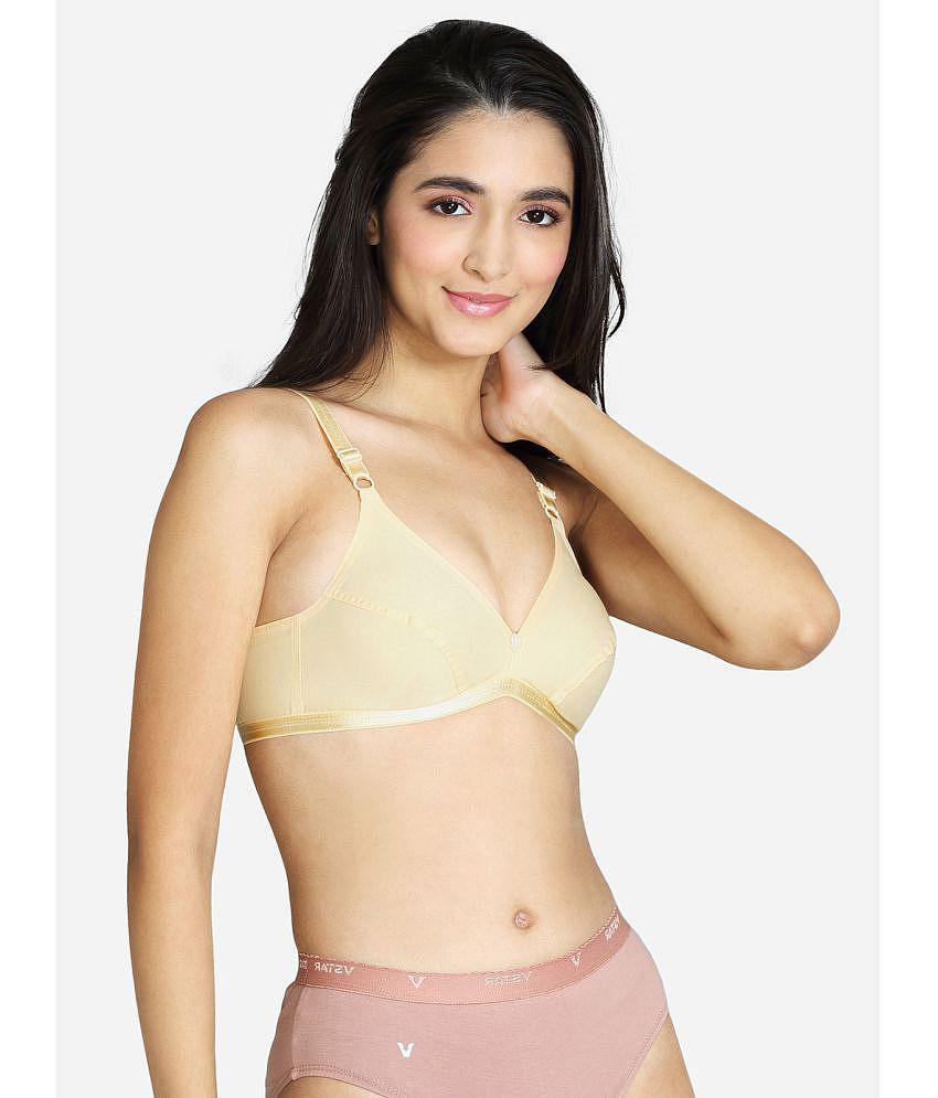 VStar - Beige Cotton Non Padded Women''s Everyday Bra ( Pack of 1 ) - None