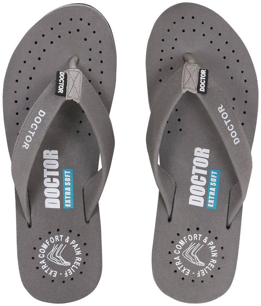 DOCTOR EXTRA SOFT - Dark Grey Womens Thong Flip Flop - None