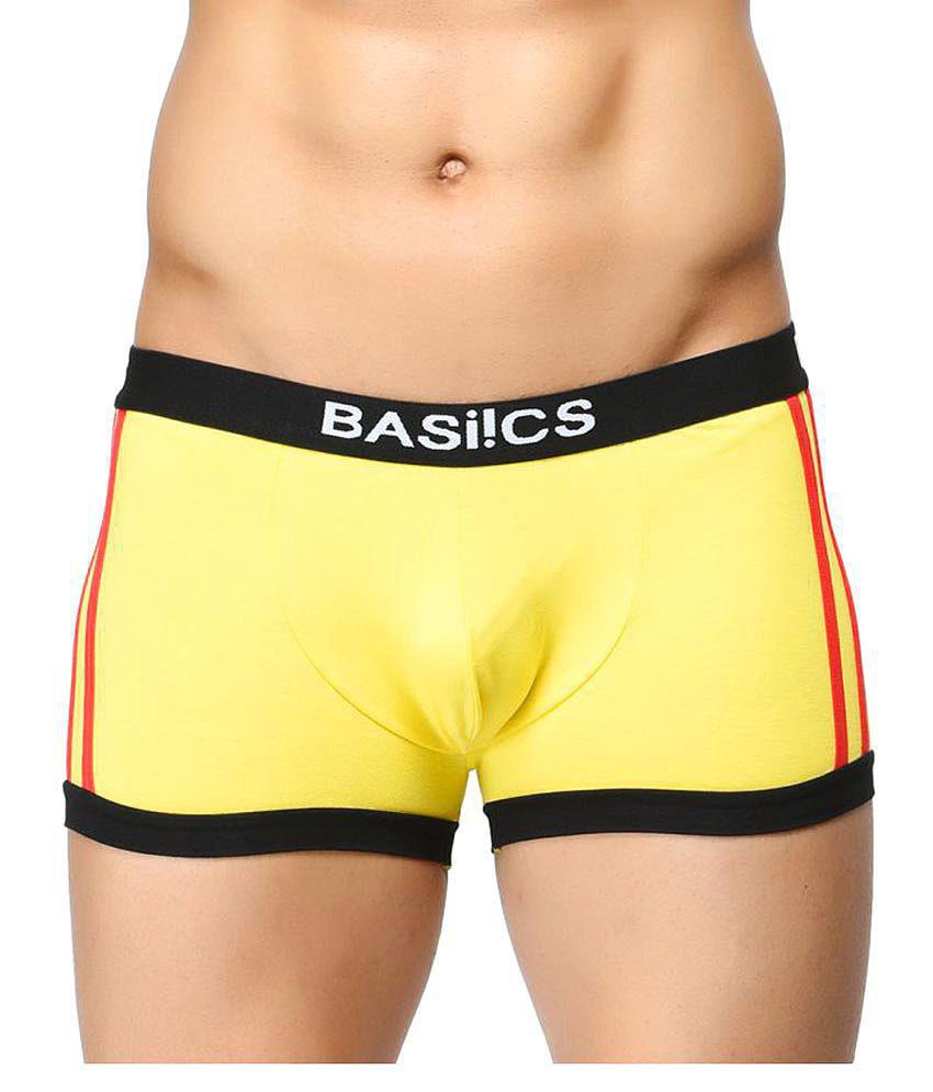 Exclusive Men BASIICS By La Intimo - Yellow Cotton Men's Trunks ( Pack of 1 ) - S 2025 at ShopCi