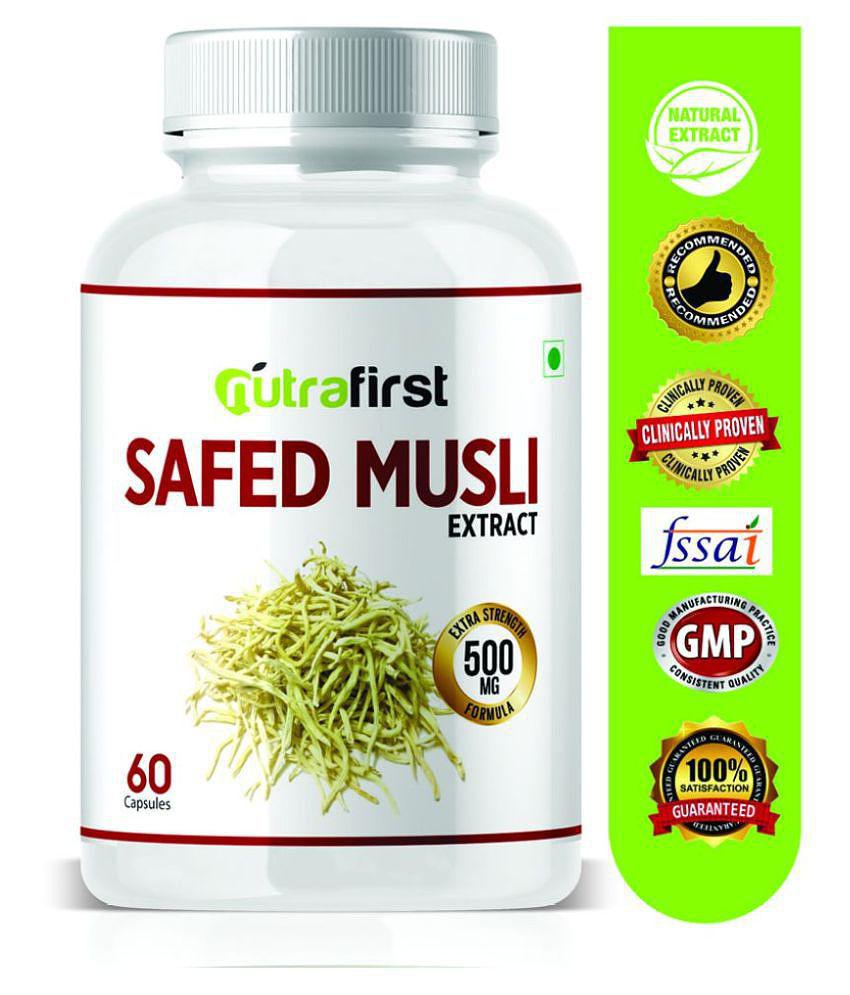 NutraFirst Safed Musli Capsules, for Strength, Immunity & Stamina, enriched with safed musli extract, Vegeterian Capsule (1 X 60 Capsules)