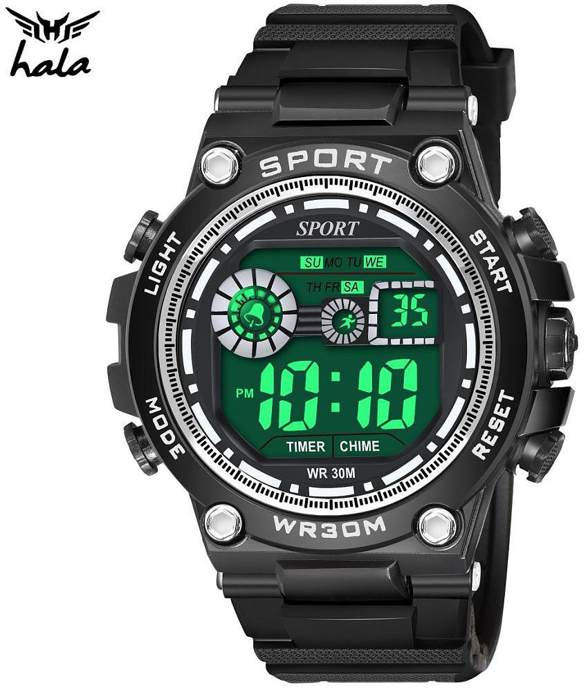 Hala - Black Silicon Digital Men's Watch