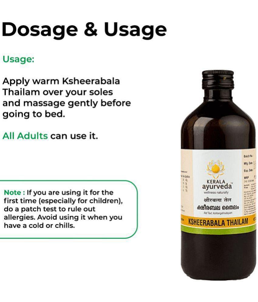 Kerala Ayurveda Ksheerabala Thailam 450ml, Foot Massage Oil, For Relaxation and Sleep,Non-Habit Forming Herbal Sleep Promoter