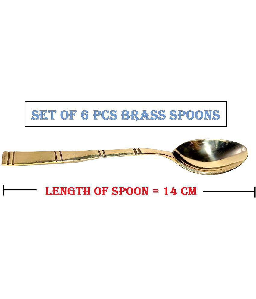 A & H ENTERPRISES - Brass Brass Tea Spoon ( Pack of 6 ) - Brass