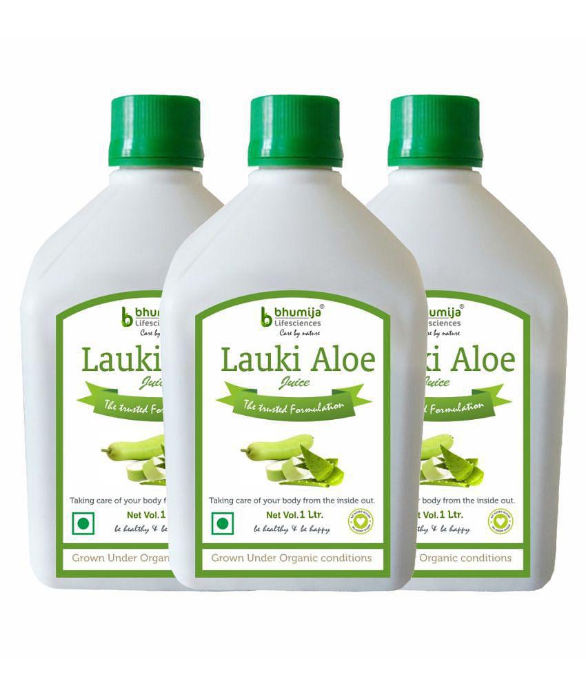 BHUMIJA LIFESCIENCES Lauki Aloe Juice  Health Drink Liquid 3 l Pack of 3