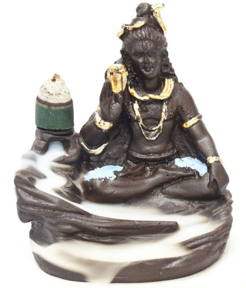 GBuzz Lord Shiva Smoke BackFlow Incense Holder With 10 Cone+30 Pcs Cone Showpiece 11 cm