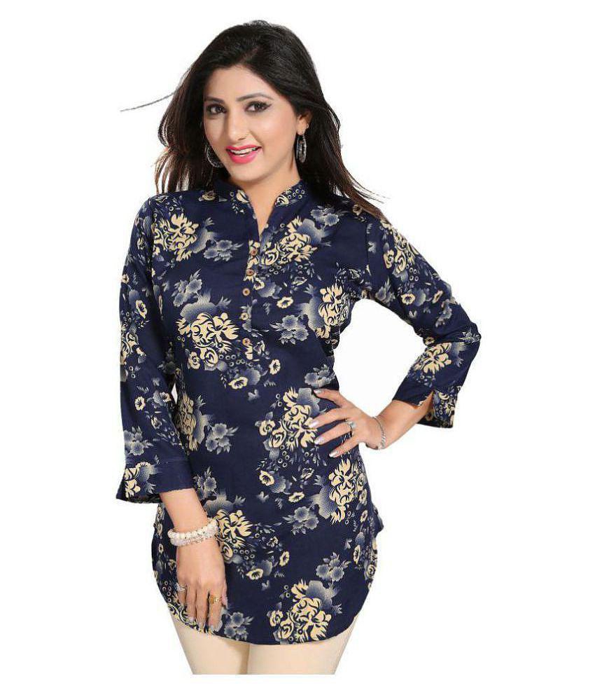 Luxurious Men Meher Impex - Multicolor Crepe Women's Straight Kurti ( Pack of 1 ) - M 2025 at Sh
