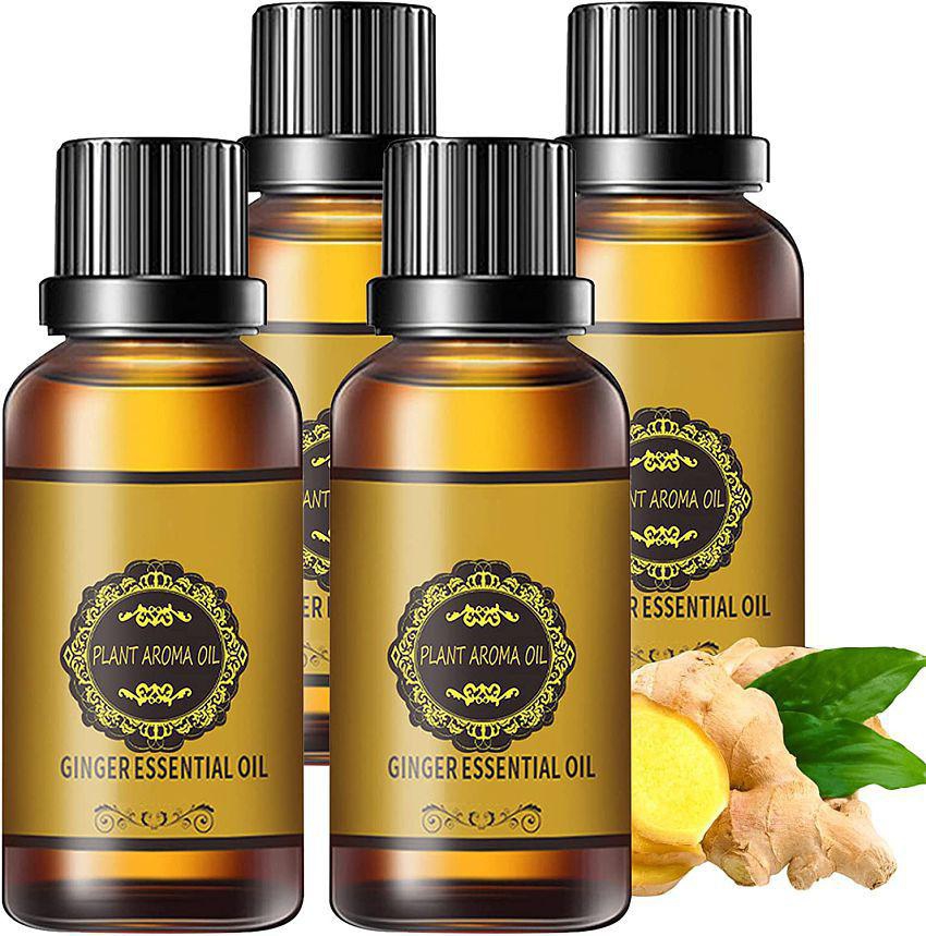 Aromine Belly Fat Ginger Oil For Reduce Belly Fat Shaping & Firming Oil 120 mL Pack of 4