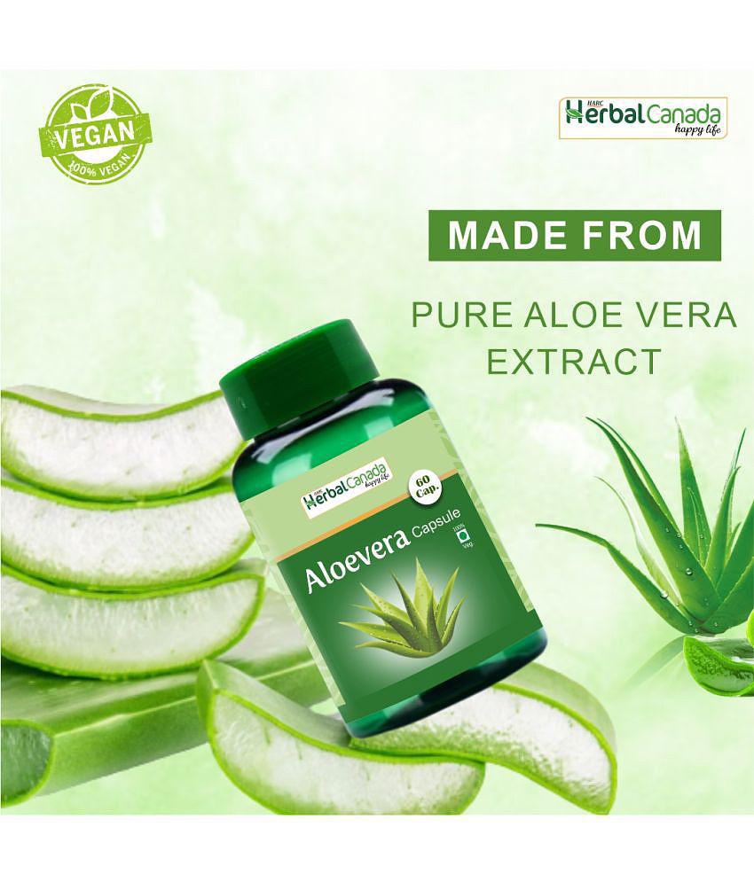 Herbal Canada Aloe vera(60Cap) + Ashwagandha(60 Cap) Capsule 120 no.s Pack Of 2