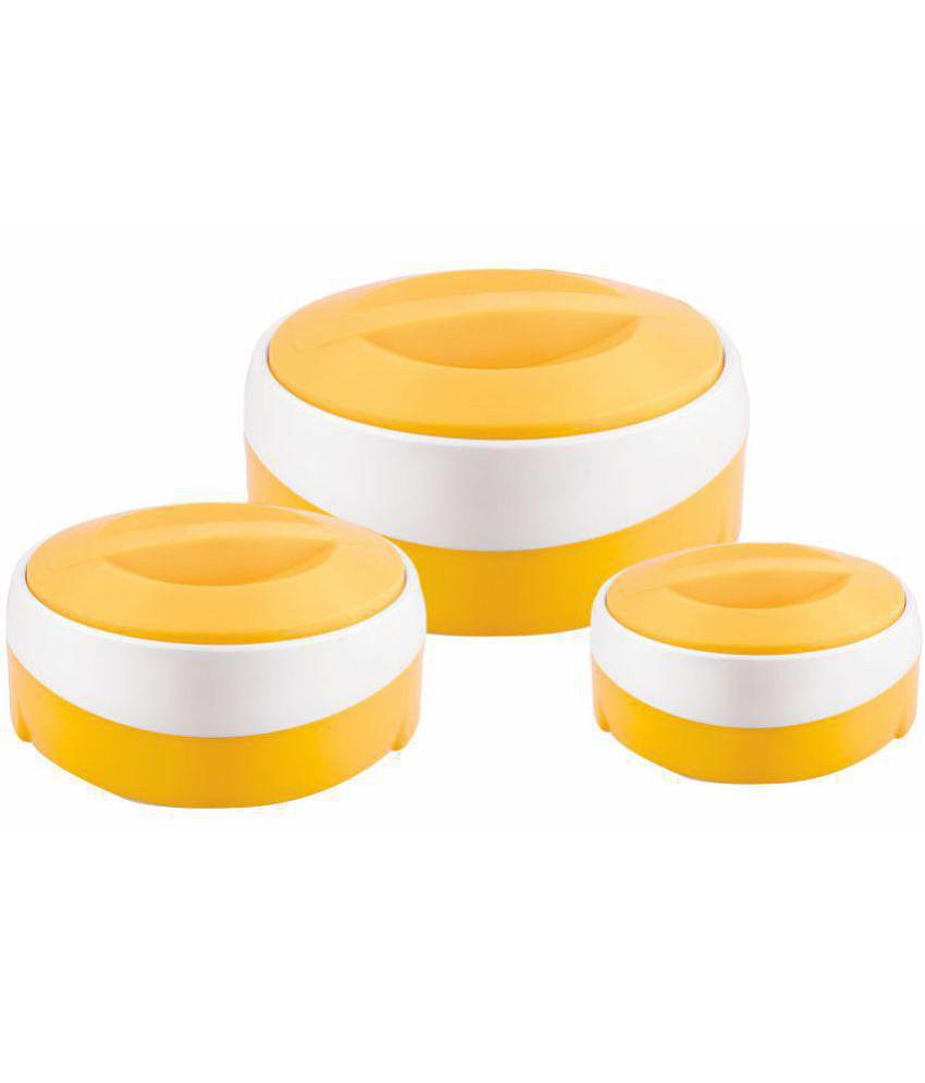 PearlPet - Orange Plastic Serve Casserole ( Set of 3 , 1000,2000,3000 ml mL ) - Orange