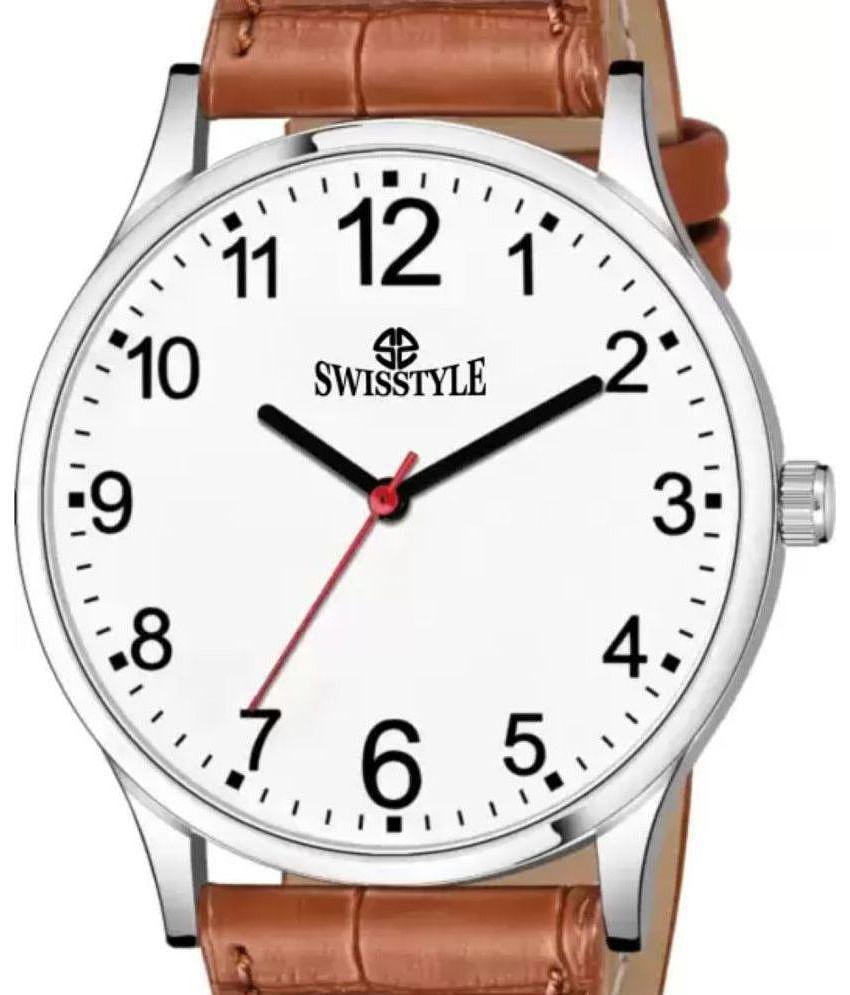 Swisstyle - Brown Leather Analog Mens Watch