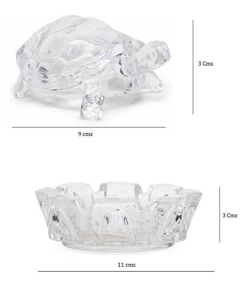 DIYAAN ENT IMPORTED VASTU - FENGSHUI CRYSTAL TURTLE | CRYSTAL TORTOISE | CRYSTAL KACHUA | WITH CRYSTAL PLATE MEDIUM SIZE