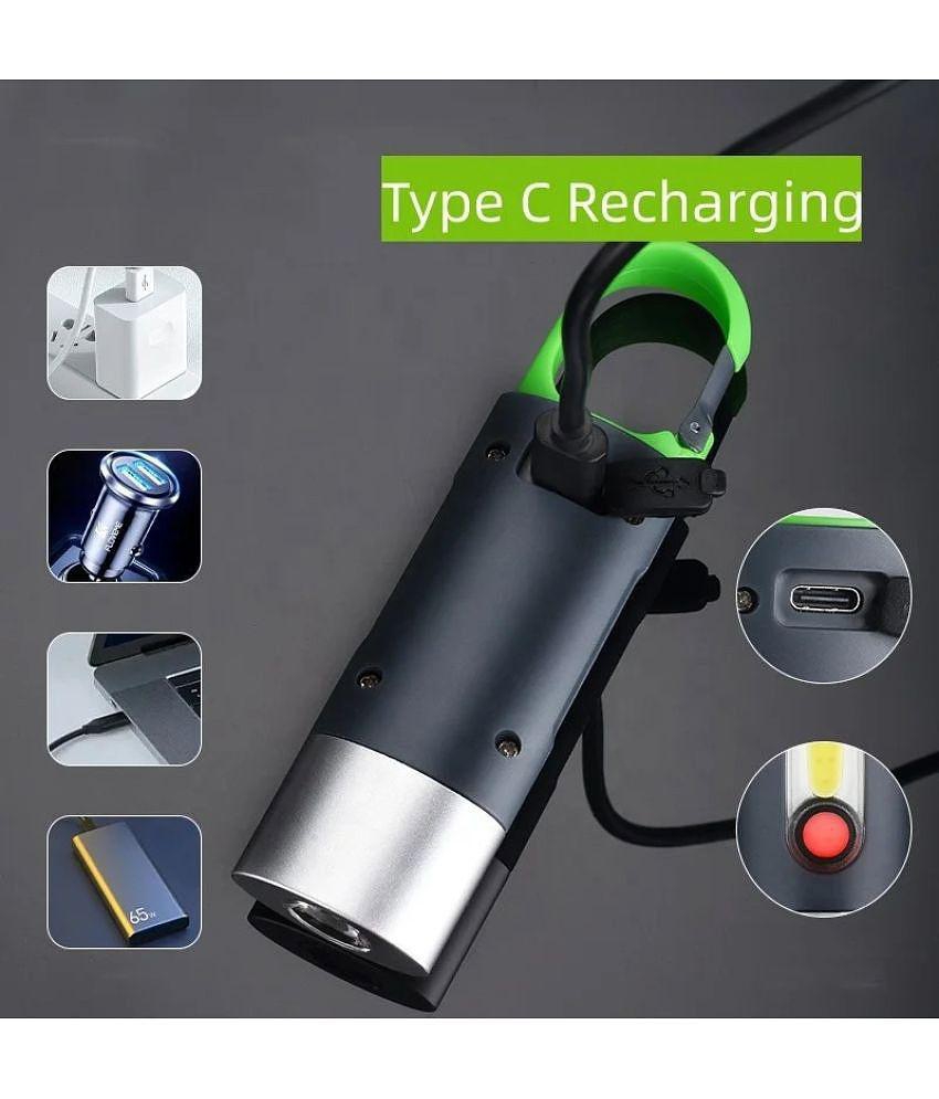 Life Like TYPE-C Rechargeable 4 Modes Torch With COB Light - Green