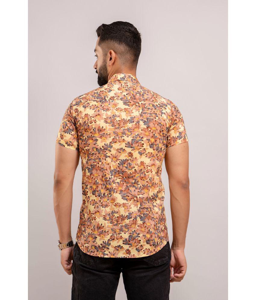 Sophisticated Men Frionkandy 100% Cotton Regular Fit Printed Half Sleeves Mens Casual Shirt - Ye