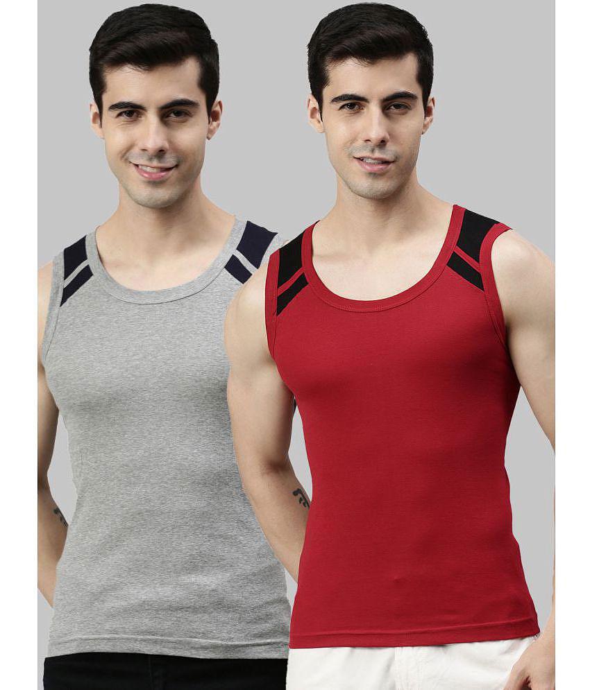 Lux Cozi - Multicolor Cotton Mens Vest ( Pack of 2 ) - None