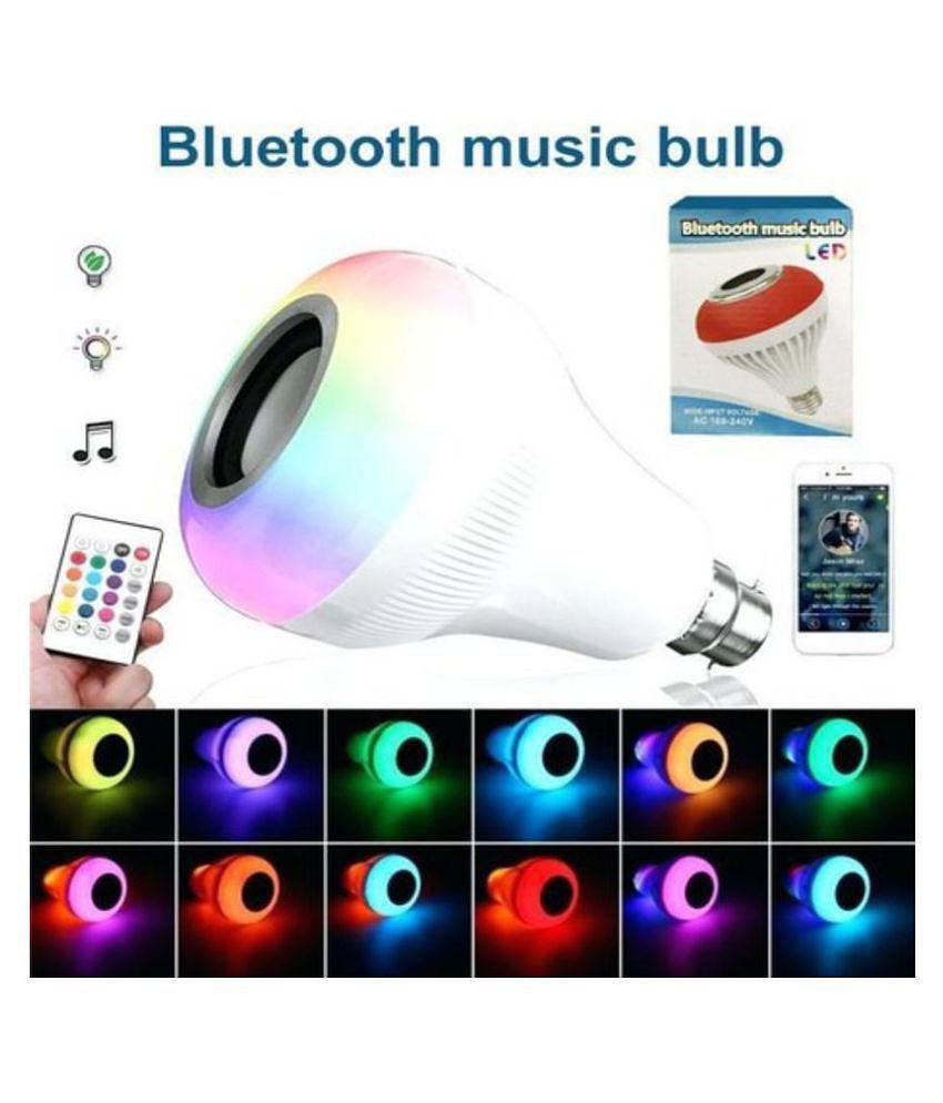 AQUASHINE Music Light Smart Bulb With Bluetooth Speaker B22 Self Changing Color Lamp Built-In Audio Speaker - Pack of 1