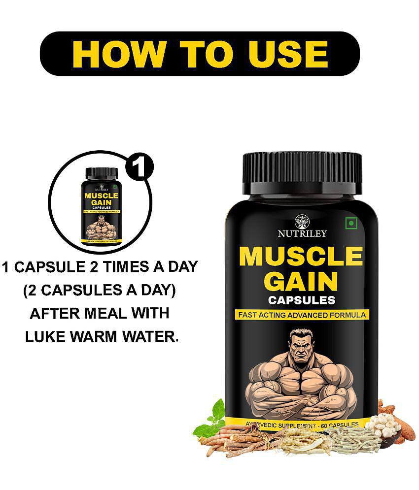 Nutriley Muscle Gain Capsule, Mass Gainer, 60 gm Capsule