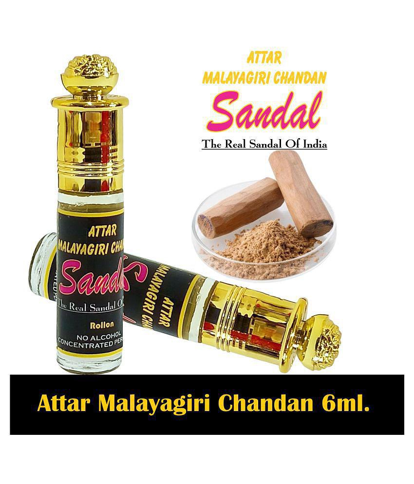 INDRA SUGANDH BHANDAR Attar Real and Classic Malayagiri Chandan|SandalWood 6ml Rollon Pack