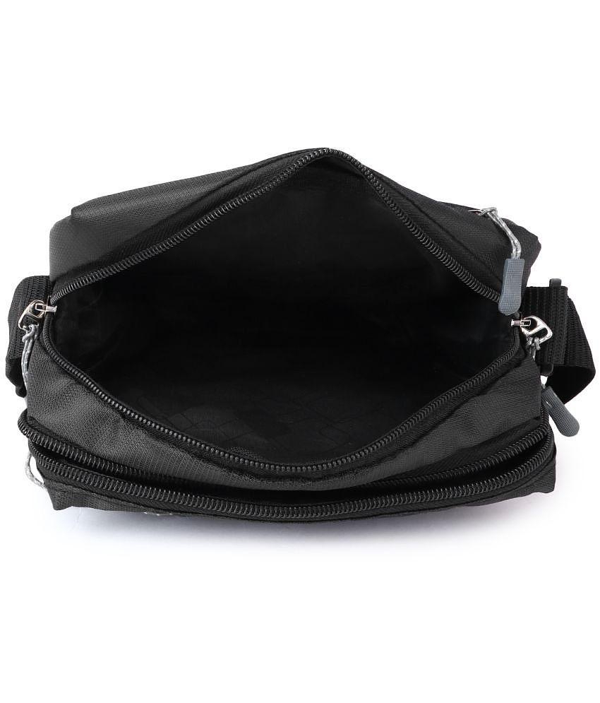 Premium Men Da Tasche - Black Solid Messenger Bag - Black 2025 at ShopCircuit | ONDC