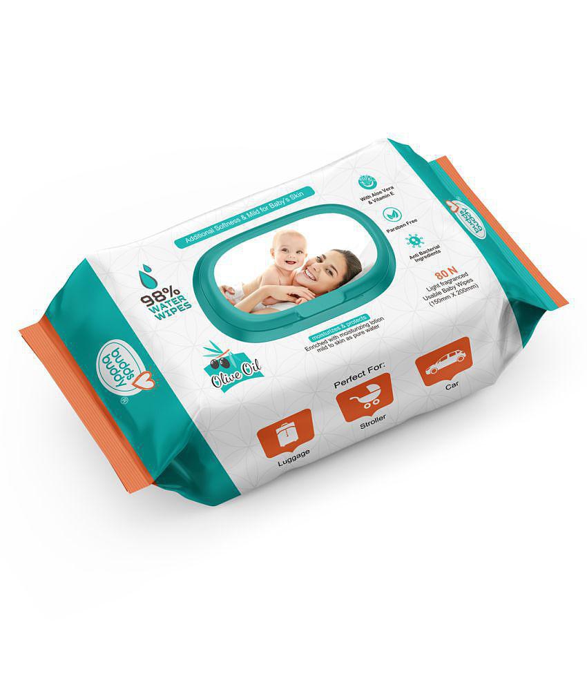 Buddsbuddy Based Combo of 6 Skincare Wet Baby Wipes - 80 Pieces