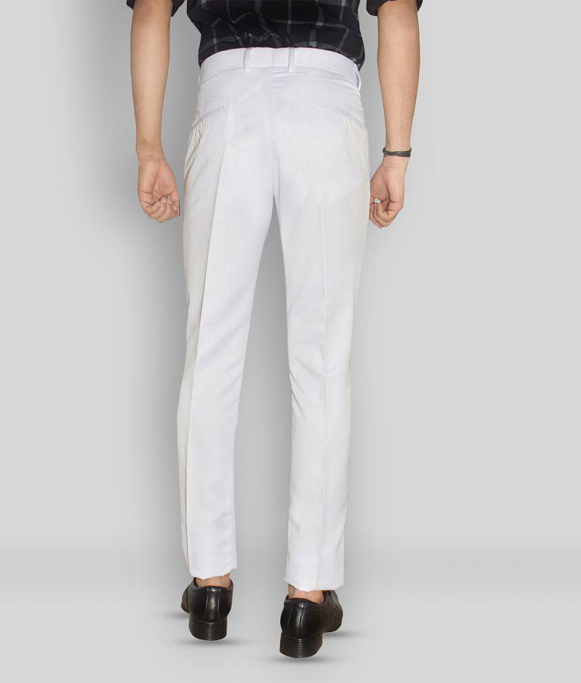 Trendy Women Kundan - White Polycotton Slim - Fit Mens Formal Pants ( Pack of 1 ) - None 2025 at