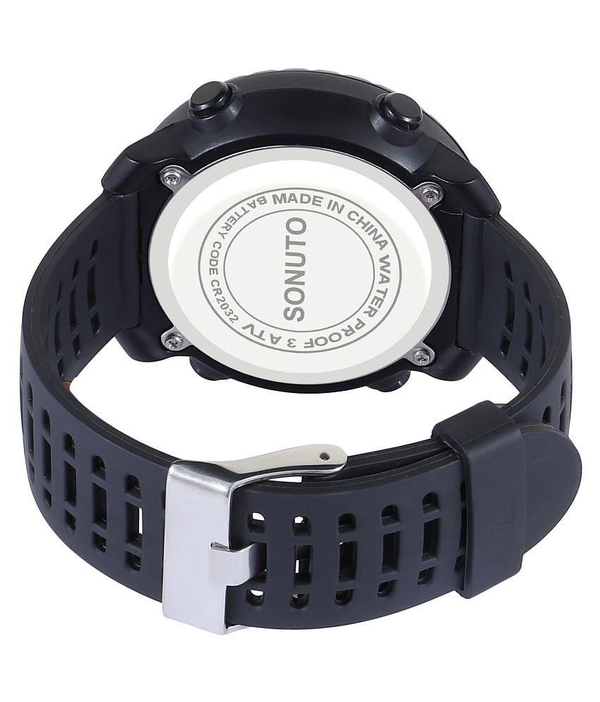 Sonuto SNT-9067-Black Resin Digital Men's Watch