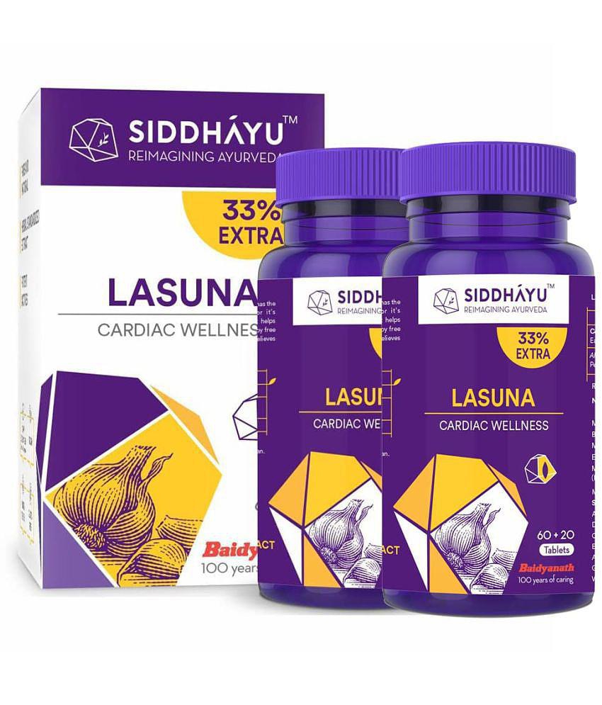 Siddhayu Lasuna Garlic Tablet (By Baidyanath) 60 + 20 Free Tablets (Pack Of 2)