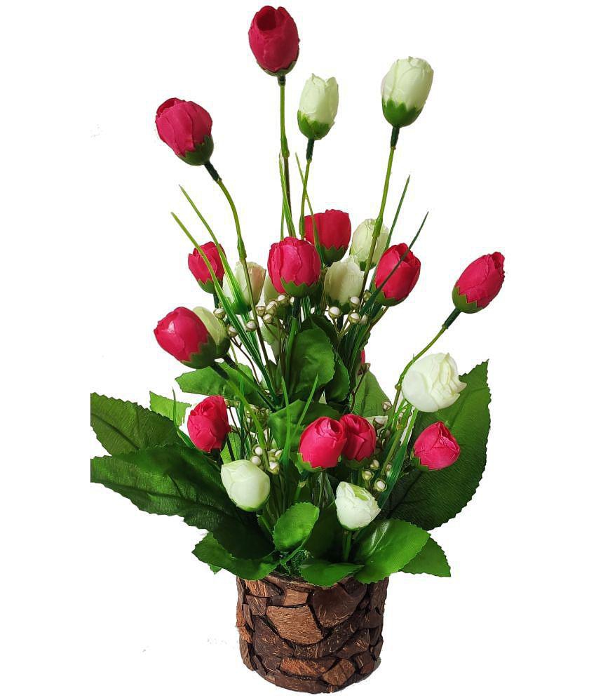 BAARIG - Pink Rose Artificial Flower ( Pack of 1 )